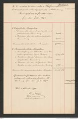 k.k. naturhistorisches Hofmuseum, Intendanzakten 1885-1896 (Hauer), Aktenzahl Z.664.i/1890, Seite 1